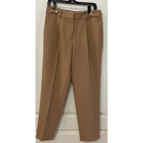 Talbots Pants - TALBOTS NEW Tab Waist Khaki Beige Pleated Tapered Dress Pants Size 8 NWT